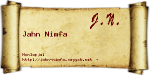Jahn Nimfa névjegykártya